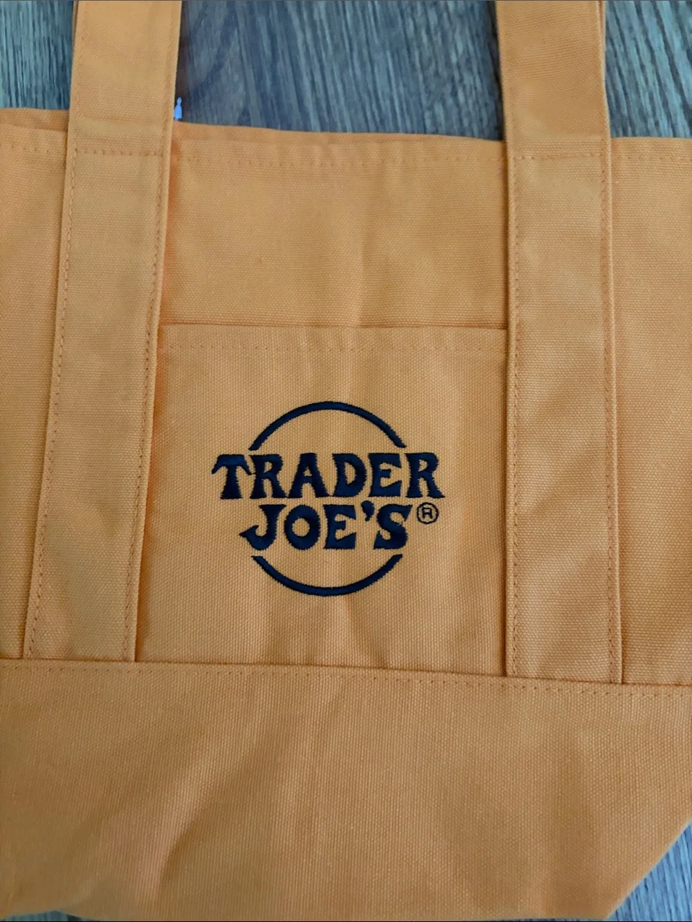 Trader Joe's Orange Canvas Tote Bag with Logo